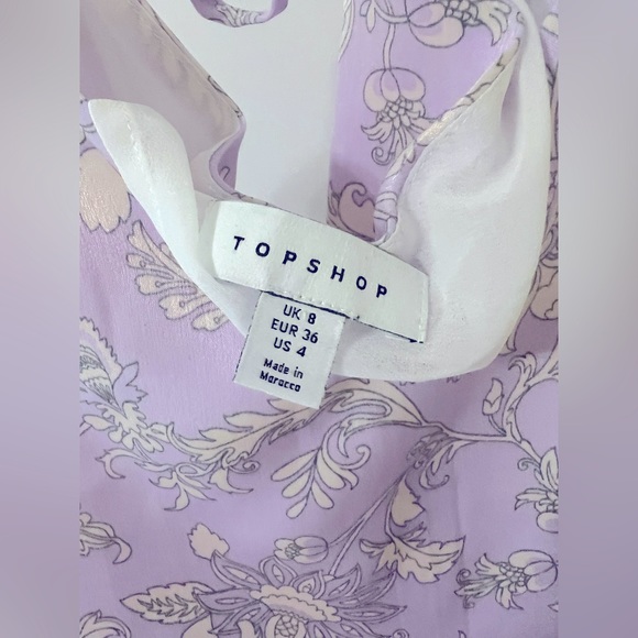 Topshop Floral Satin Slip Dress in Lilac Size 4 - Picture 7 of 8